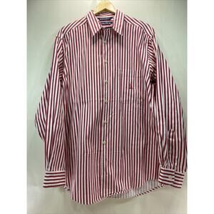 Vintage 90’s Nautica Red White Striped Long Sleeve Button Shirt Size XL 46-48